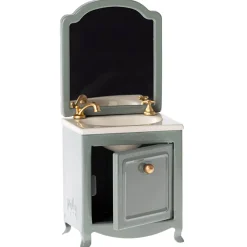Mouse Sink Dresser With Mirror in Dark Mint by Maileg