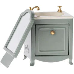 Mouse Sink Dresser With Mirror in Dark Mint by Maileg