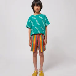 Multicolour Stripes Swim Boardshorts by Bobo Choses