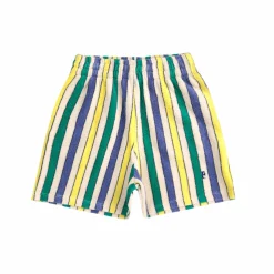 Multicolour Stripes Terry Bermuda Shorts by Bobo Choses