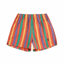 Multicolour Stripes Woven Shorts by Bobo Choses