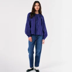 Multi Stripes Puff Sleeve Blouse by Bobo Choses Womenswear - Last One In Stock - Extra Small
