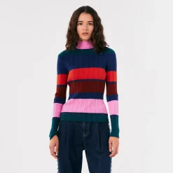 Multi Stripes Turtleneck Jumper by Bobo Choses Womenswear - Last Ones In Stock - Small / Medium