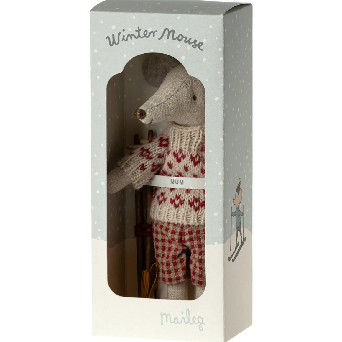 Mum Winter Mouse with Ski Set by Maileg