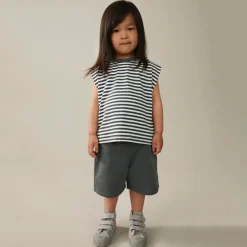 Muscle Tee in Blue Grey / Cream by Gray Label