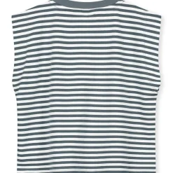 Muscle Tee in Blue Grey / Cream by Gray Label