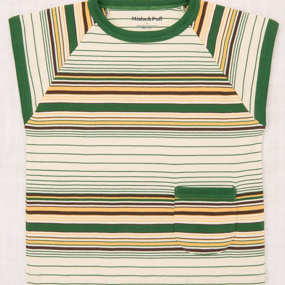 Muscle Tee in Lawn Patio Stripe by Misha & Puff