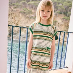 Muscle Tee in Lawn Patio Stripe by Misha & Puff