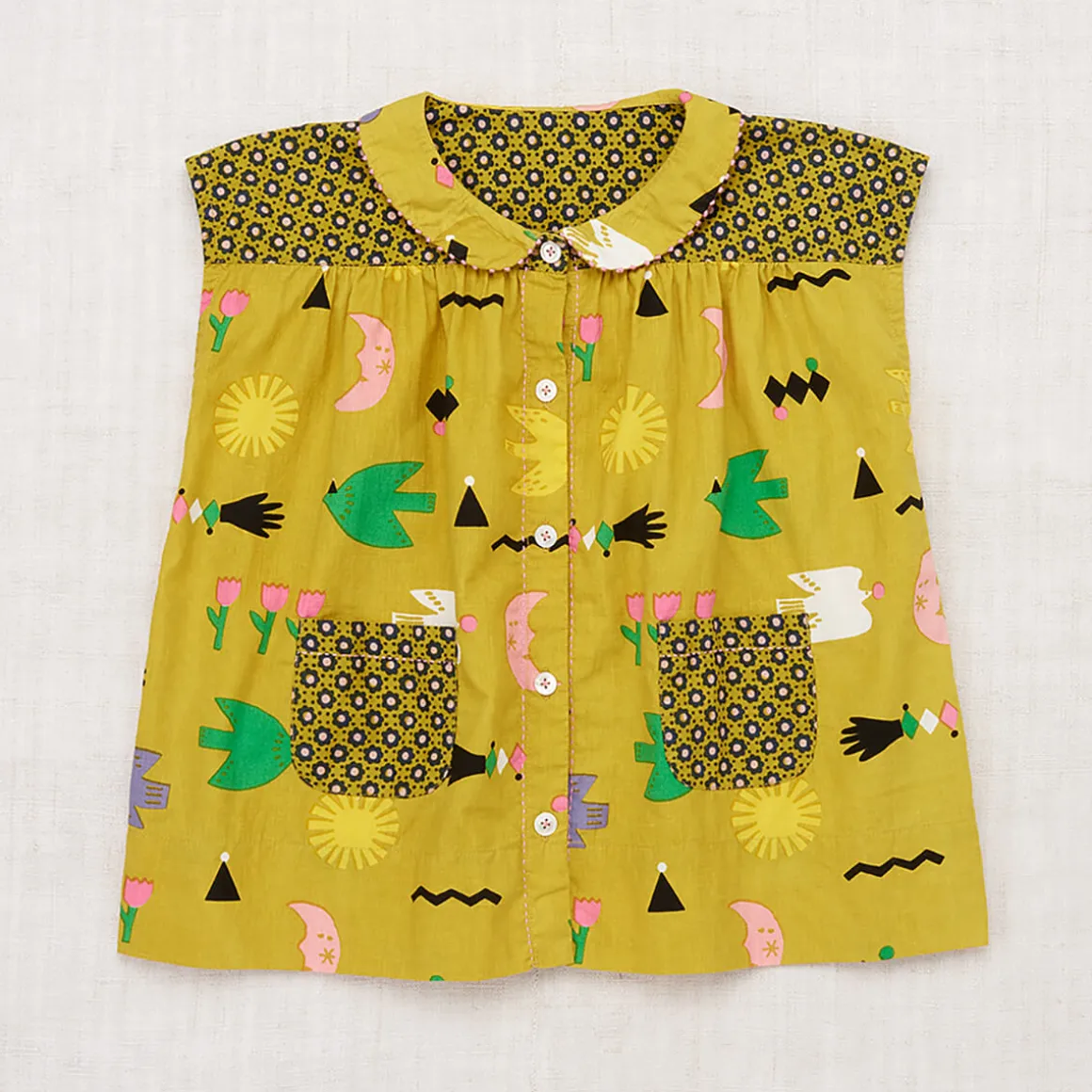 Nanna Tunic in Pistachio Daleyden Fête by Misha & Puff - Last Ones In Stock - 3-8 Years