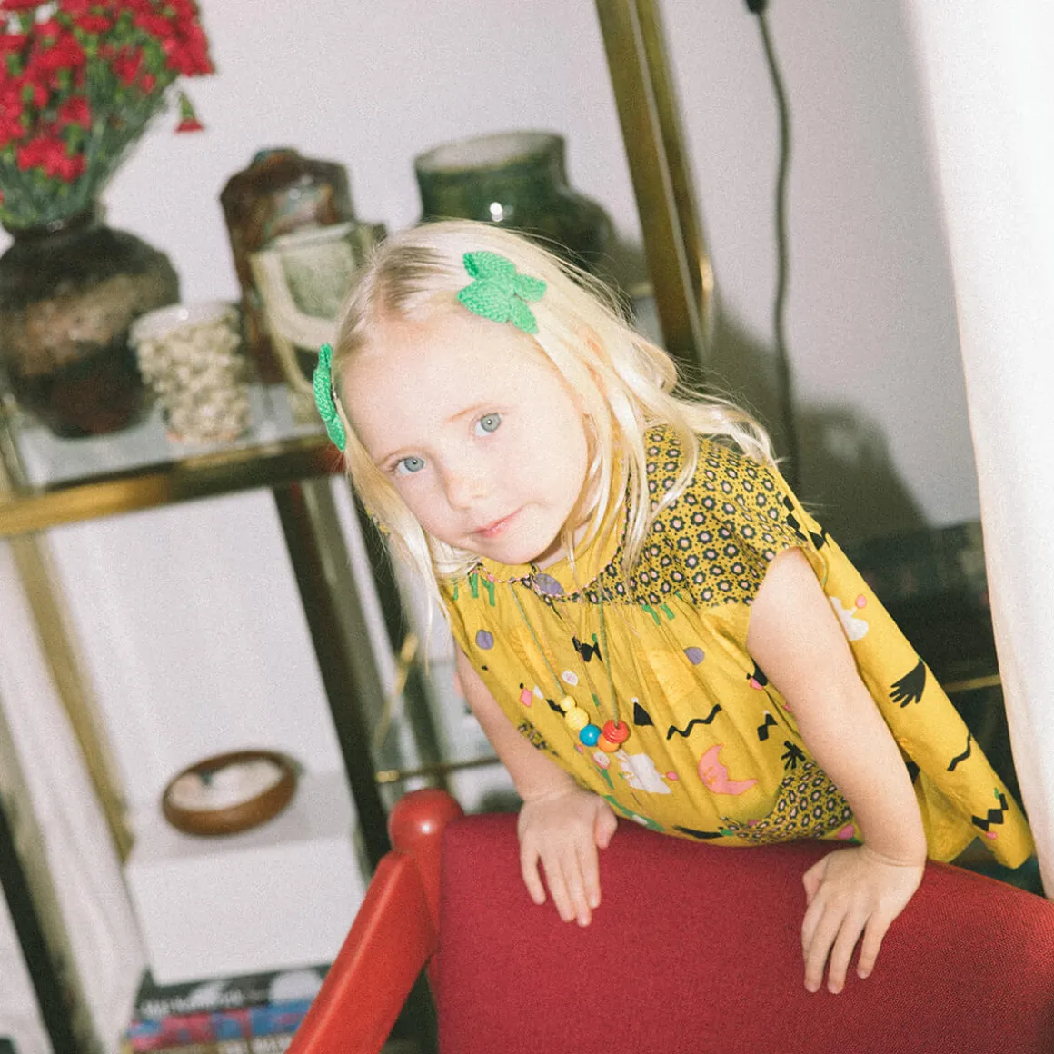 Nanna Tunic in Pistachio Daleyden Fête by Misha & Puff - Last Ones In Stock - 3-8 Years
