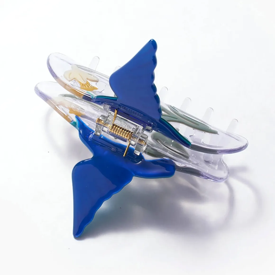Narcissus Flower & Hummingbird Hair Claw by Winona Irene