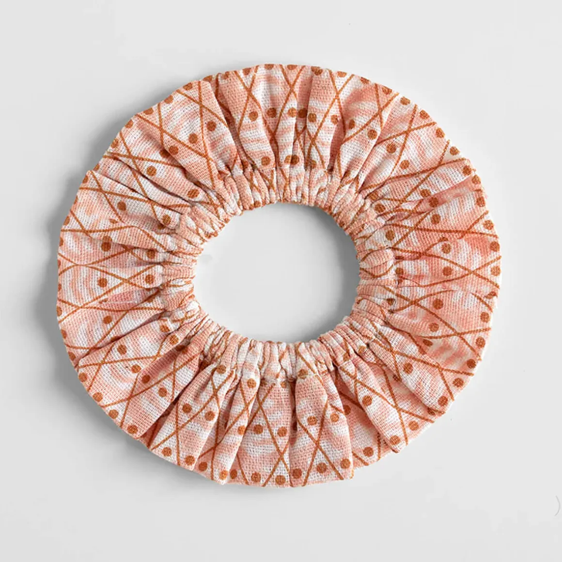 Neck Ruffle in Pink Domino by Polka Dot Club