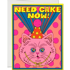 Need Cake Now Greetings Card by Red Cap Cards
