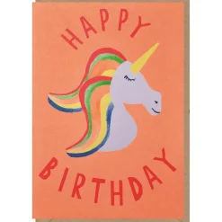 Neon Birthday Unicorn Greetings Card by Dominic Early for Earlybird Designs