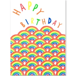 Neon Rainbows Birthday Greetings Card by Dominic Early for Earlybird Designs