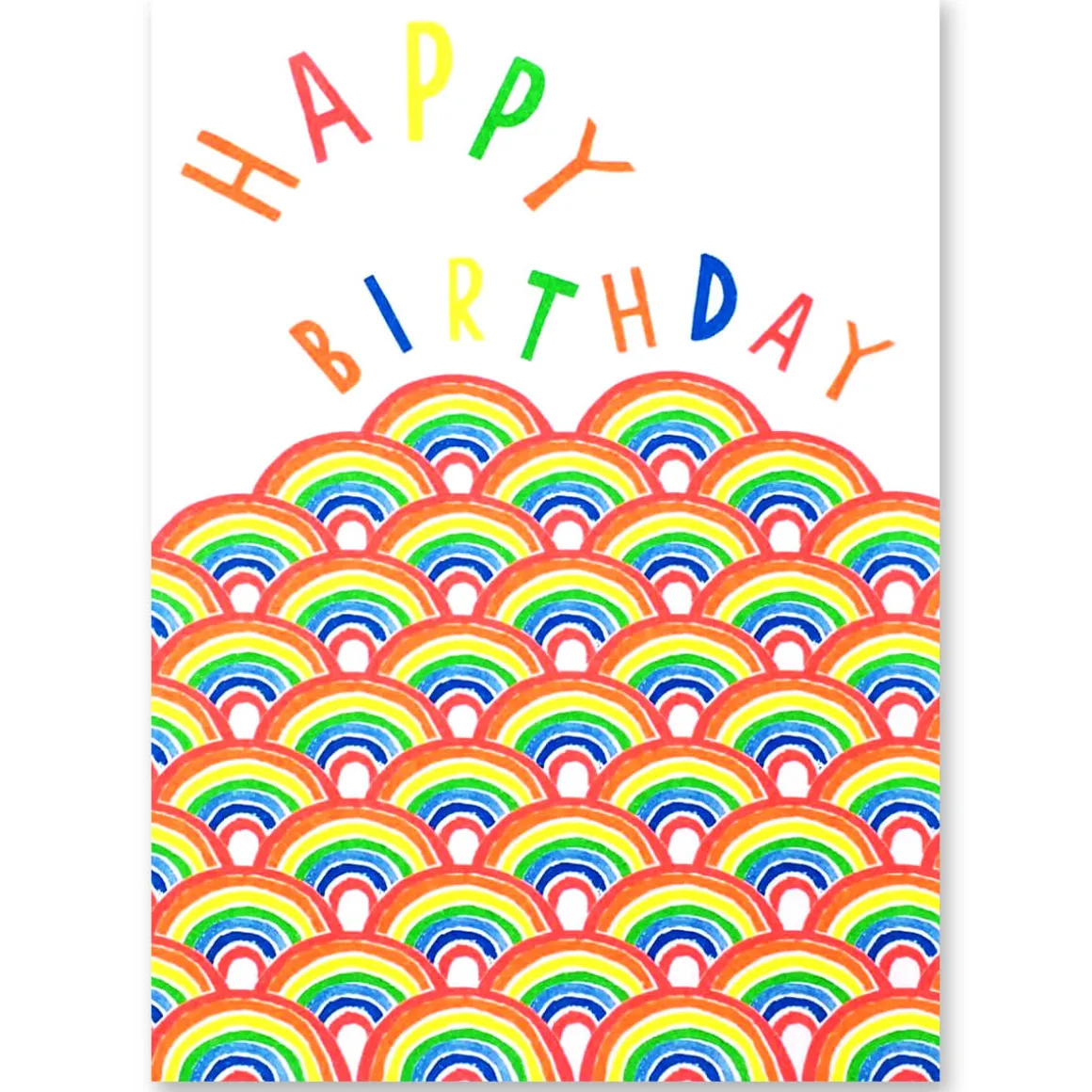 Neon Rainbows Birthday Greetings Card by Dominic Early for Earlybird Designs