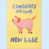 New Babe Baby Greetings Card by Eleanor Bowmer