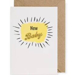 New Baby Embroidered Word Greetings Card by Petra Boase