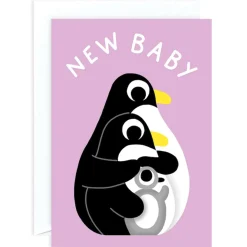 New Baby Penguins Greetings Card by Elliot Kruszynski for Wrap