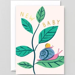 New Baby Snails Greetings Card by Charlotte Trounce for Wrap