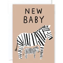 New Baby Zebras Greetings Card by Charlotte Trounce for Wrap