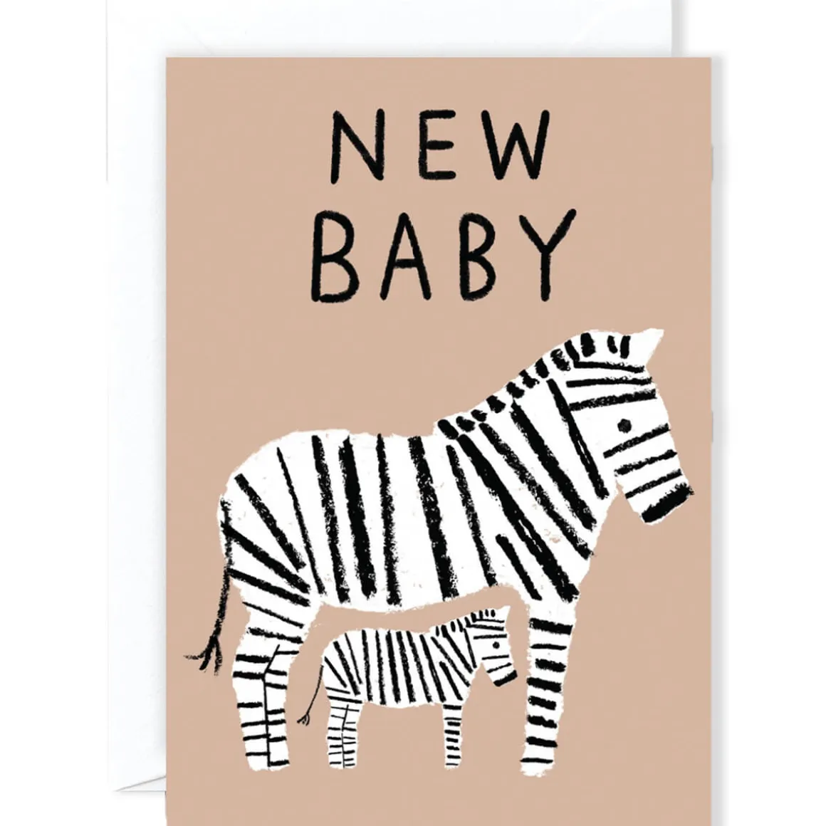 New Baby Zebras Greetings Card by Charlotte Trounce for Wrap