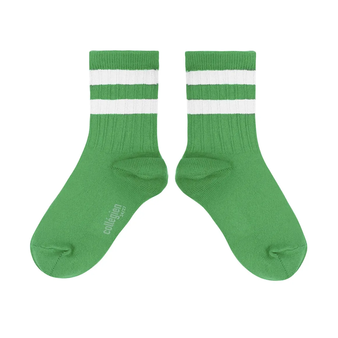 Nico Ribbed Varsity Crew Socks in Vert Jackpot by Collegien