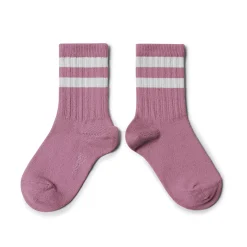 Nico Ribbed Varsity Crew Socks in Rose Bonbon by Collegien