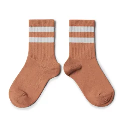 Nico Ribbed Varsity Crew Socks in Bois De Rose by Collegien