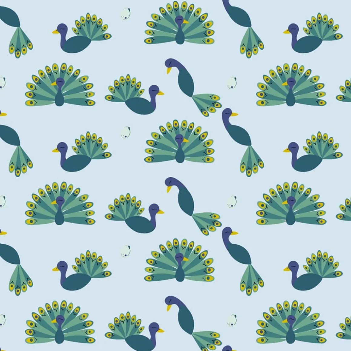 Noa Romper and Bonnet Set (28cm Doll) in Baby Peacock Print by Minikane