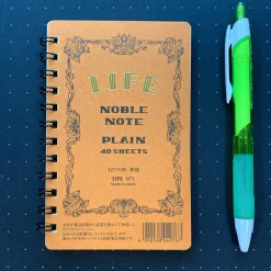 Noble Note Ring Bound Plain Notebook Mini (12.7cm x 8.5cm) in Brown by Life Japan