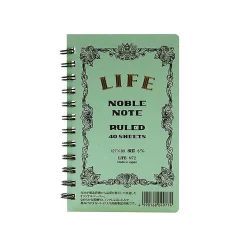 Noble Note Ring Bound Ruled Notebook Mini (12.7cm x 8.5cm) in Blue by Life Japan