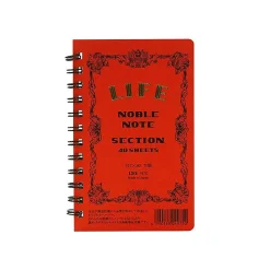 Noble Note Ring Bound Section Notebook Mini (12.7cm x 8.5cm) in Red by Life Japan