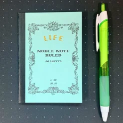 Noble Note Ruled Notebook Mini A7 (10.5cm x 7.4cm) in Blue by Life Japan