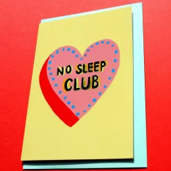 No Sleep Club Greetings Card by Eleanor Bowmer
