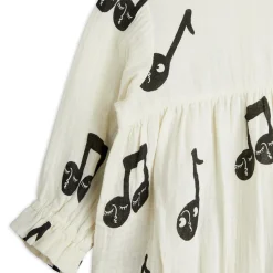 Note AOP Muslin Baby Body in White by Mini Rodini