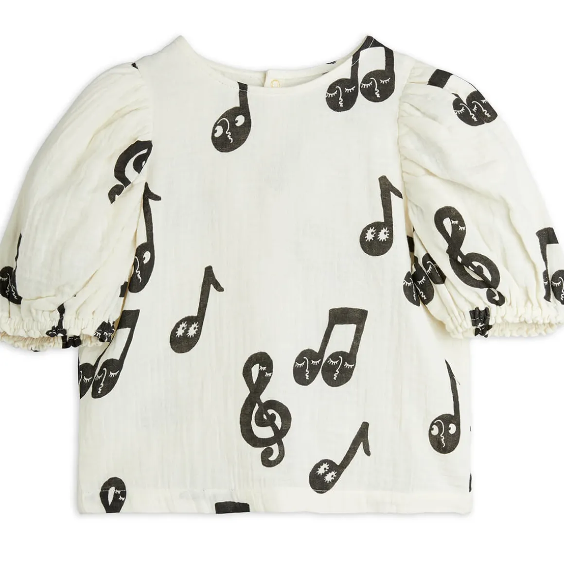 Note AOP Muslin Blouse in White by Mini Rodini