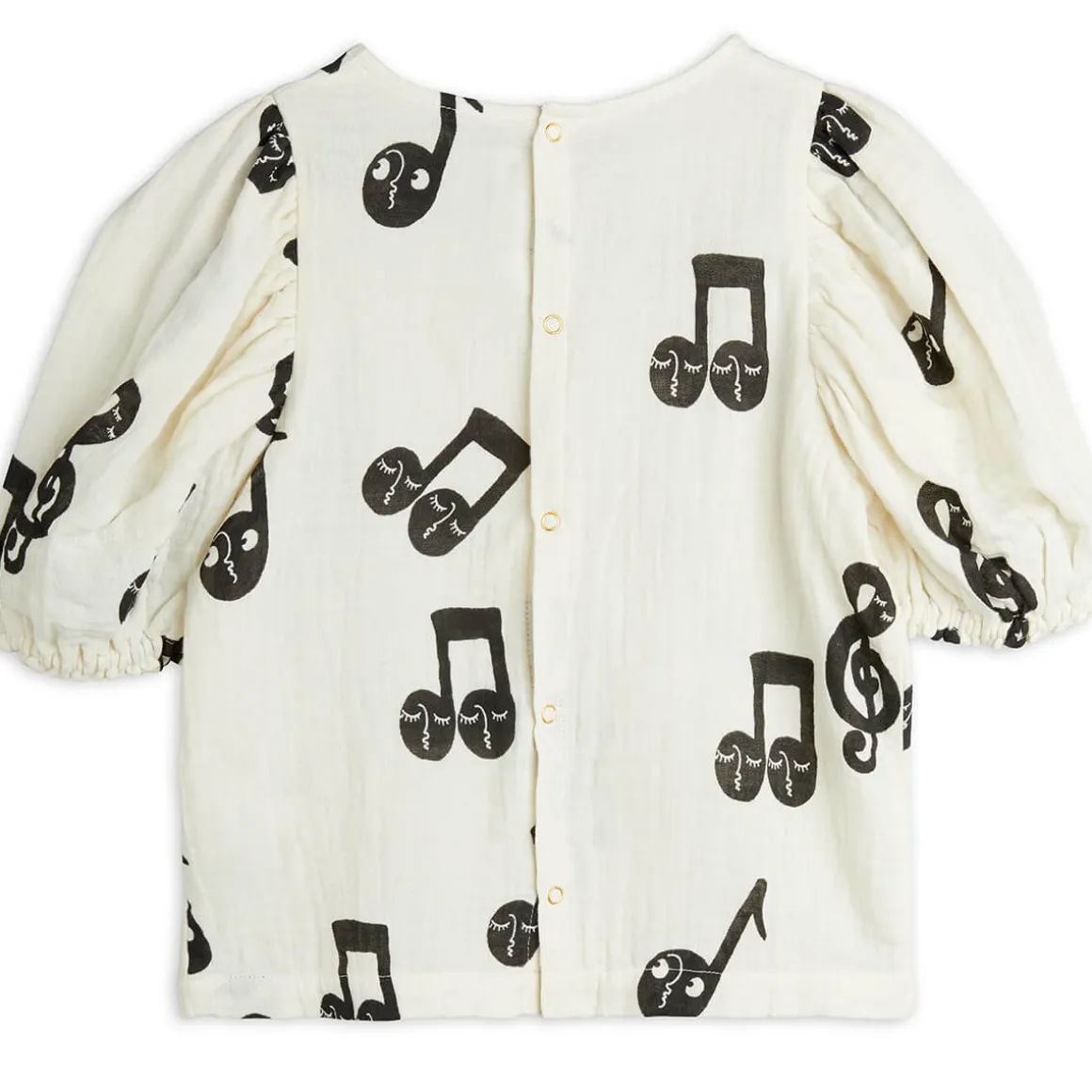 Note AOP Muslin Blouse in White by Mini Rodini