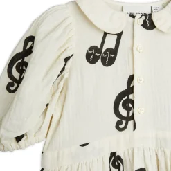 Note AOP Muslin Dress in White by Mini Rodini