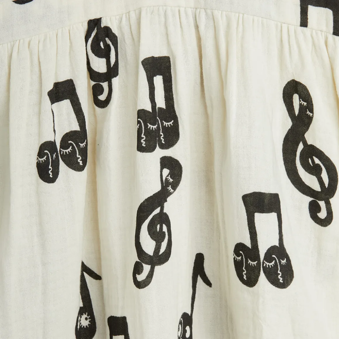 Note AOP Muslin Dress in White by Mini Rodini