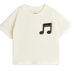 Note Chenille T Shirt in Off White by Mini Rodini