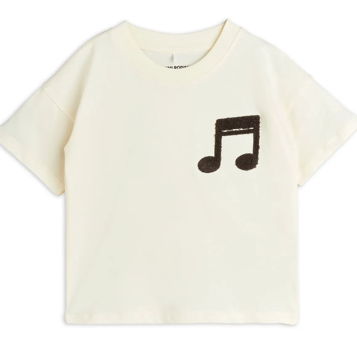 Note Chenille T Shirt in Off White by Mini Rodini