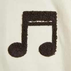 Note Chenille T Shirt in Off White by Mini Rodini