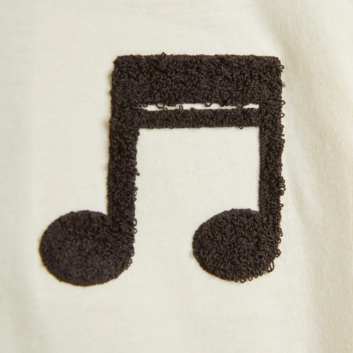 Note Chenille T Shirt in Off White by Mini Rodini