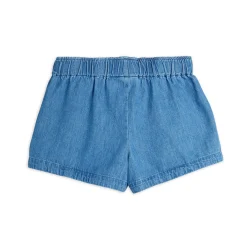 Note Embroidered Lightweight Denim Shorts by Mini Rodini