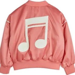 Note Embroidered Satin Baseball Jacket by Mini Rodini