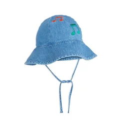 Note Embroidered Sun Hat by Mini Rodini