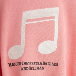 Note Embroidered Sweatshirt in Pink by Mini Rodini
