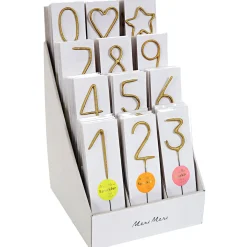 Numbered Sparkler Candles in Gold by Meri Meri