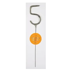 Numbered Sparkler Candles in Silver by Meri Meri
